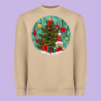 Christmas Tree And Gnome Heavyweight Sweatshirt Designed By Bundleandbundleshop