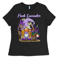 Black fresh lavender gnome Ladies Tee - BarkalooDesign
