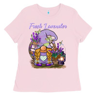 Bubblegum Pink fresh lavender gnome Ladies Tee - BarkalooDesign