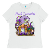 White fresh lavender gnome Ladies Tee - BarkalooDesign