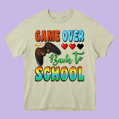 Game Over Back To School Heavy Core Tee Designed By Bundleandbundleshop