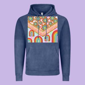 Hippie Rainbow And Daisy Vintage Hoodie Designed By Tumblerdesignbyshophia
