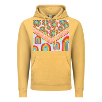 Vintage Mustard hippie rainbow and daisy Vintage Hoodie - TumblerDesignByShophia
