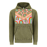 Vintage Olive hippie rainbow and daisy Vintage Hoodie - TumblerDesignByShophia
