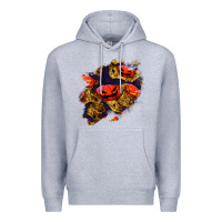 Heather Grey halloween pumpkin patch  2 Premium Hoodie - BundleAndBundleShop