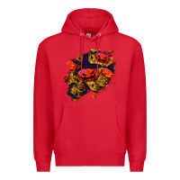 Red halloween pumpkin patch  2 Premium Hoodie - BundleAndBundleShop
