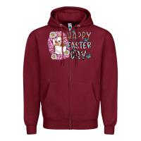 Burgundy happy easter day Zipper Hoodie - CowhideDigitalArt