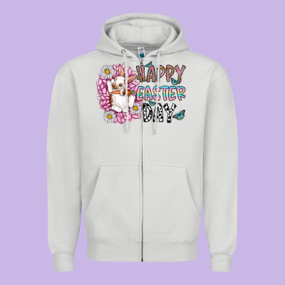 Happy Easter Day Zipper Hoodie Designed By Cowhidedigitalart