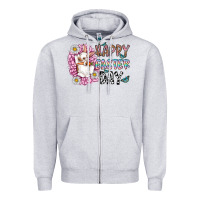 Heather Grey happy easter day Zipper Hoodie - CowhideDigitalArt
