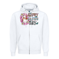 White happy easter day Zipper Hoodie - CowhideDigitalArt