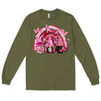 Army Green gnomes rainbow breast cancer Long Sleeve Tee - CowGirlArtShop