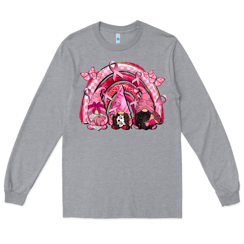Gnomes Rainbow Breast Cancer Long Sleeve Tee by CowGirlArtShop | Teevron