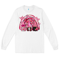 White gnomes rainbow breast cancer Long Sleeve Tee - CowGirlArtShop
