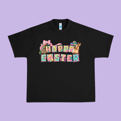 Happy Easter Plate Letters Easter Day Urban Heavy Tee Designed By Howdyjamesfarm
