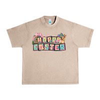 French Oak Happy Easter plate letters Easter Day Urban Heavy Tee - HowdyJamesFarm