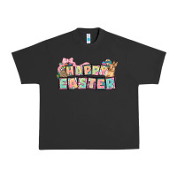 Pigment Black Happy Easter plate letters Easter Day Urban Heavy Tee - HowdyJamesFarm