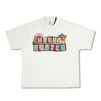Pistachio Happy Easter plate letters Easter Day Urban Heavy Tee - HowdyJamesFarm