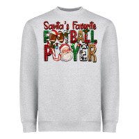 Heather Grey Santa's Favorite Football Player For Christmas Heavyweight Sweatshirt - FaDigitalArtStudio