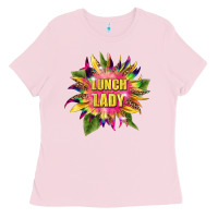 Bubblegum Pink lunch lady tie dye sunflower Ladies Tee - BarkalooDesign