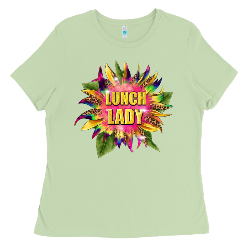 Lunch Lady Tie Dye Sunflower Ladies Tee by BarkalooDesign | Teevron