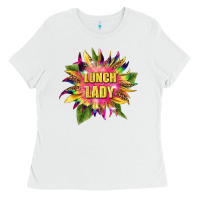 White lunch lady tie dye sunflower Ladies Tee - BarkalooDesign