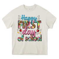 Cream happy first day of school Heavy Core Tee - BundleAndBundleShop
