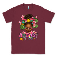 Burgundy August Girl Afro Woman Summer Classic Tee - texasbilliewilder
