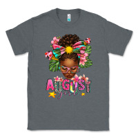 Charcoal Heather August Girl Afro Woman Summer Classic Tee - texasbilliewilder