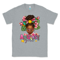 Heather Grey August Girl Afro Woman Summer Classic Tee - texasbilliewilder