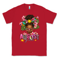 Red August Girl Afro Woman Summer Classic Tee - texasbilliewilder