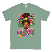 Sage August Girl Afro Woman Summer Classic Tee - texasbilliewilder