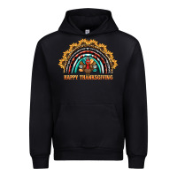 Black happy thanksgiving rainbow Urban Hoodie - BarkalooDesign