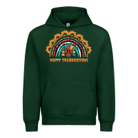 Forest Green happy thanksgiving rainbow Urban Hoodie - BarkalooDesign