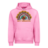Fuchsia Pink happy thanksgiving rainbow Urban Hoodie - BarkalooDesign