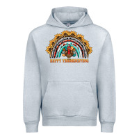 Heather Grey happy thanksgiving rainbow Urban Hoodie - BarkalooDesign