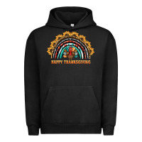 Pigment Black happy thanksgiving rainbow Urban Hoodie - BarkalooDesign