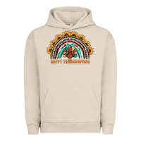 Pigment French Oak happy thanksgiving rainbow Urban Hoodie - BarkalooDesign