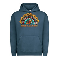 Pigment Midnight Navy happy thanksgiving rainbow Urban Hoodie - BarkalooDesign