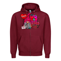 Burgundy happy valentine's day Zipper Hoodie - CowhideDigitalArt