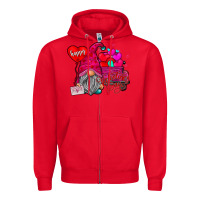 Red happy valentine's day Zipper Hoodie - CowhideDigitalArt