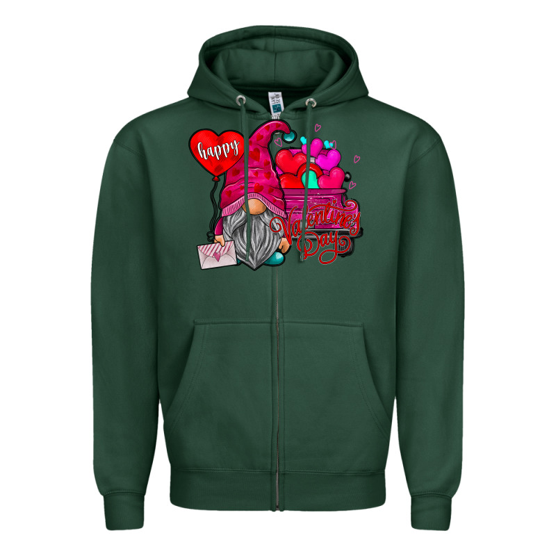 Happy Valentine's Day Zipper Hoodie by CowhideDigitalArt | Teevron