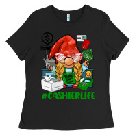 Black cashier  life gnome Ladies Tee - BarkalooDesign