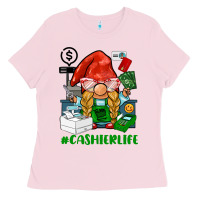 Bubblegum Pink cashier  life gnome Ladies Tee - BarkalooDesign