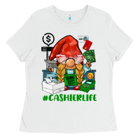 White cashier  life gnome Ladies Tee - BarkalooDesign