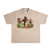 French Oak Western rabbit bunny with crosses Easter Day Urban Heavy Tee - HowdyJamesFarm