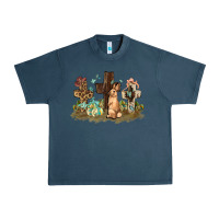 Midnight Navy Western rabbit bunny with crosses Easter Day Urban Heavy Tee - HowdyJamesFarm