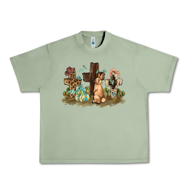 Western Rabbit Bunny With Crosses Easter Day Urban Heavy Tee by HowdyJamesFarm | Teevron