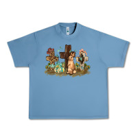 Pebble Blue Western rabbit bunny with crosses Easter Day Urban Heavy Tee - HowdyJamesFarm