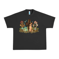 Pigment Black Western rabbit bunny with crosses Easter Day Urban Heavy Tee - HowdyJamesFarm