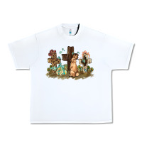 White Western rabbit bunny with crosses Easter Day Urban Heavy Tee - HowdyJamesFarm